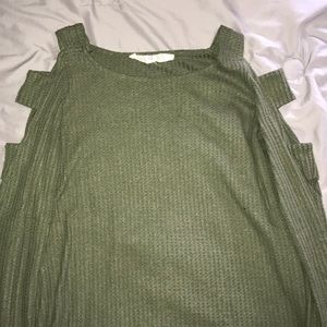 3/4 sleeve army green top